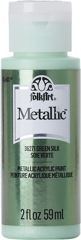 FolkArt Metallic Acrylic Paint 2oz-Green Silk - Image 1 of 1