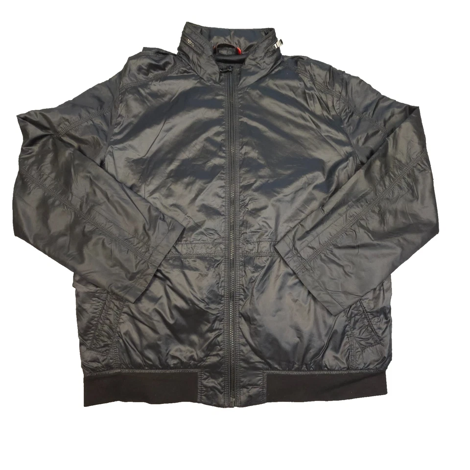 Hugo Boss Chaqueta Hombre GRANDE Negra Manga Larga Cremallera Completa Bombardero Con Capucha Talla L 50 Foto 1 de 4