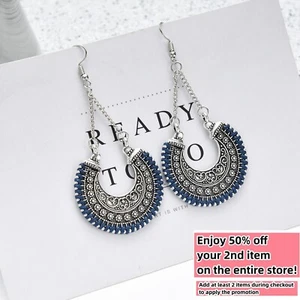 BOHO Earrings Fringe Tassel Bohemian Retro Ethnic Dangle Drop Handmade Jewelry - Picture 1 of 12