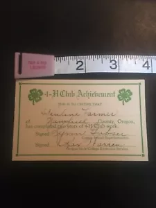 Vintage 4-H Club Certificate of Achievement Yamhill Oregon State College 1950's - Picture 1 of 2