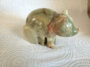 Quartz Granite Stone Hand Carved Pig Havalena Chupacabra Dog Figurine 4" - Picture 1 of 8