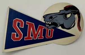 Original 1958 SWC Football Schedule Pennant SMU Mustangs Dallas TX Humble Oil - Picture 1 of 2