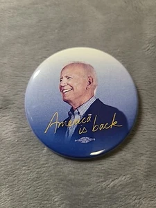 Joe Biden Botón Oficial Campaña 2024 America Is Back!! 2.25" ¡¡RARO!! AGOTADO - Imagen 1 de 4
