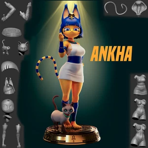 Kit Modelo Resina Proxy Para Princesa Egipcia Ankha Impreso en 3D Gato Peludo Niña Figura - Imagen 1 de 7