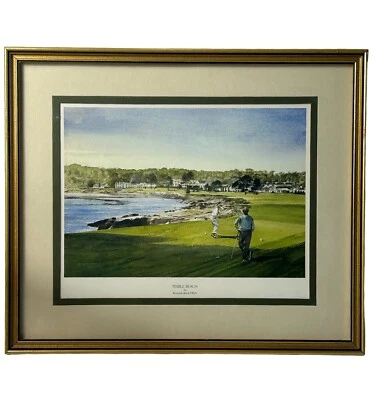 Impresión litográfica de arte de golf “Pebble Beach” Lee Trevino Limited por Kenneth Reed Foto 1 de 4