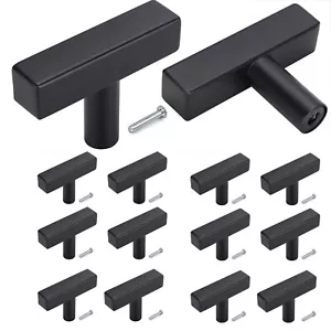 12 PCS T Bar Handle Stainless Steel Cabinet Pulls 50mm Single Hole Drawer Knob - Picture 1 of 8