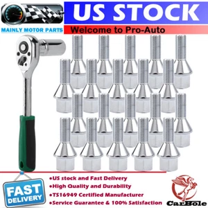 20PCS Wheel Lug Bolt W/ Wrench For Jeep Cherokee Compass Dodge Dart Chrysler 200 - Picture 1 of 15