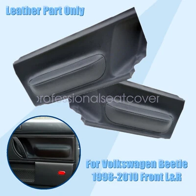 Cubierta de cuero negro para Volkswagen Beetle 1998-2010 con panel de puerta L&R Foto 1 de 4