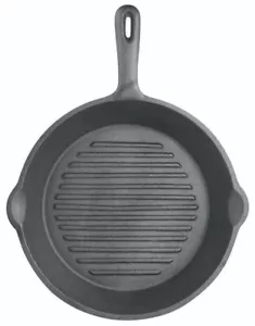 Kitchencraft Deluxe Cast Iron Ribbed Grill Pan 24cm - Picture 1 of 4