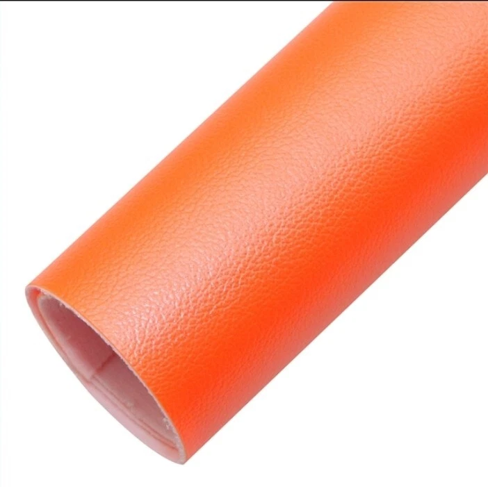 Lençol de couro sintético litchi laranja neon brilhante sólido 8" x 12" 1247697 costas de feltro - Imagem 1 de 1