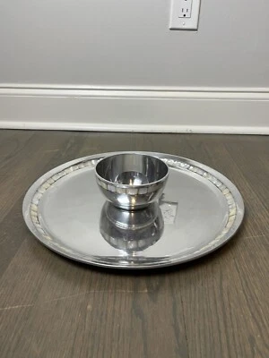 TOWLE Plateros Set Bandeja para Chip & Dip Madreperla Incrustación Bandeja para Servir Grande Foto 1 de 4