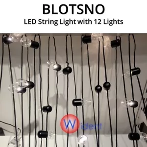 IKEA BLOTSNO LED String Light with 12 Lights Indoor Battery Operated Black - Picture 1 of 1