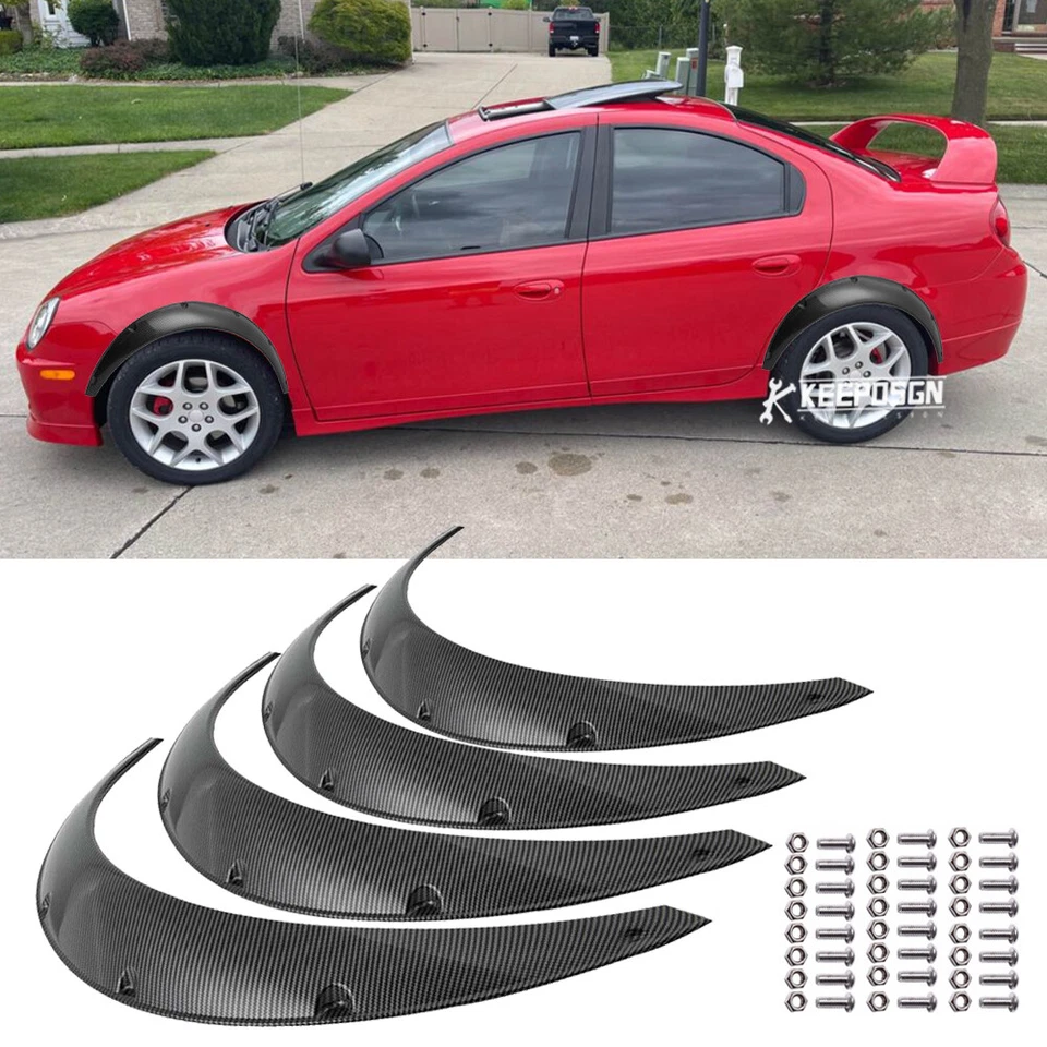 Para Dodge Neon R/T 4 Piezas Guardabarros Llamaradas Kit Cuerpo Extra Ancho Arcos de Rueda 4.5" Foto 1 de 4