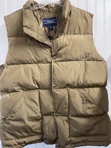 Lands End Neu mit Etikett Weste Herren 46-48 Gold Puffy Snap - Bild 1 von 13
