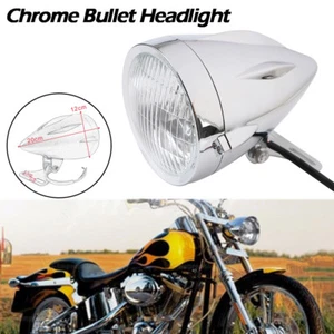 Chrome 4.5" Headlight Universal For Harley Sportster Dyna Softail Chopper Bobber - Picture 1 of 8