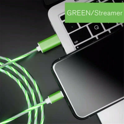 LED Charging USB Charger Cable Flowing Light Up Cables Charging For IOS 8 Pin - Image 1 of 4