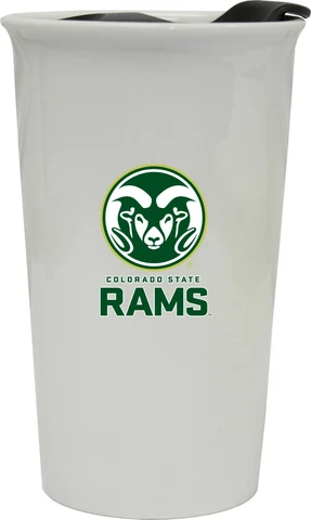 Colorado State Rams Double Walled Ceramic Tumbler Set-NCAA Travel Mug 2pk Cover