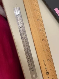 stainless steel ruler mayers10760 conversion table vintage inch mm - Picture 1 of 5