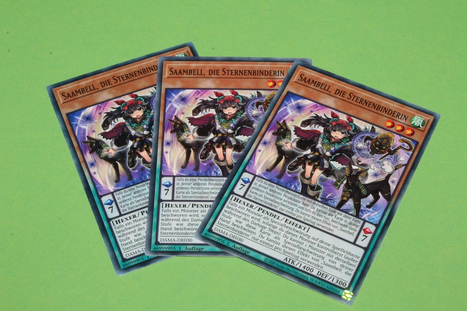 YuGiOh Playset DAMA-DE030 Saambell Die Sternenbinderin Common 3x - Bild 1 von 1