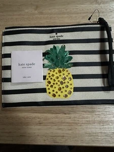 RETIRED KATE SPADE BY THE POOL EMBELLISHED PINEAPPLE WRISTLET POUCH    - Picture 1 of 7