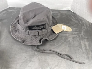 NEW Guy Harvey DARK Gray Boonie Sun Jungle Hat Cap Snaps M-L Beach Shade Snaps - Picture 1 of 8