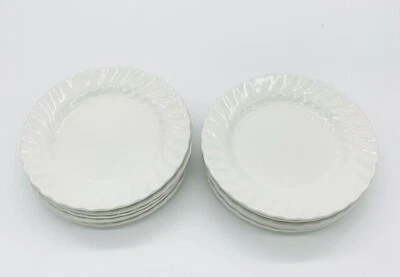 Pratos vintage Regency Johnson Brothers redemoinho branco pão lateral deserto 6 1/8" - Imagem 1 de 4