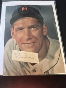Hal Newhouser -Autographed Cut Index Card With Picture - Picture 1 of 5