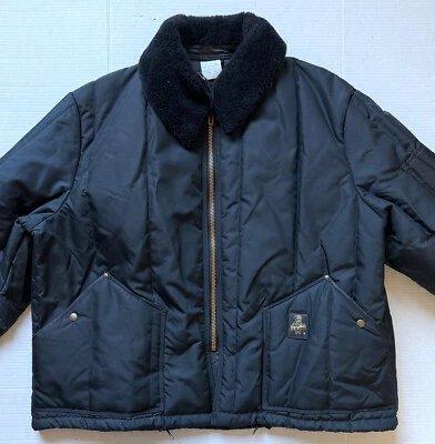 REFRIGIWEAR Style 59 - Men's Fur Collar Heavy Blue Cold Weather Coat - 3X-Large - Image 1 of 4