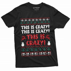 Christmas Ugly sweater style pattern Tee shirt This is crazy movie inspired tee - Picture 1 of 9