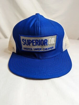 Gorra de camionero de aceite superior de colección malla blanca azul billete bordado logotipo hecho en EE. UU. Foto 1 de 4