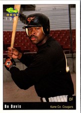 1991 Classic Best Kane County Cougars Bo Davis #21 Kane County Cougars