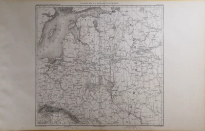 Mapa Rusia Europea 1859 Era Napoleón Mar Báltico Geografía M Thiers C18-8 Foto 1 de 3