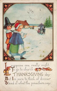 POSTCARD (Thanksgiving Day) I suppose one really ought to go to church... - Picture 1 of 2