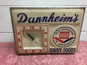 Vintage Landmann Dannheim's Molkerei Lebensmittel Werbeuhr Neu Ulm Minn. Molkerei - Bild 1 von 14