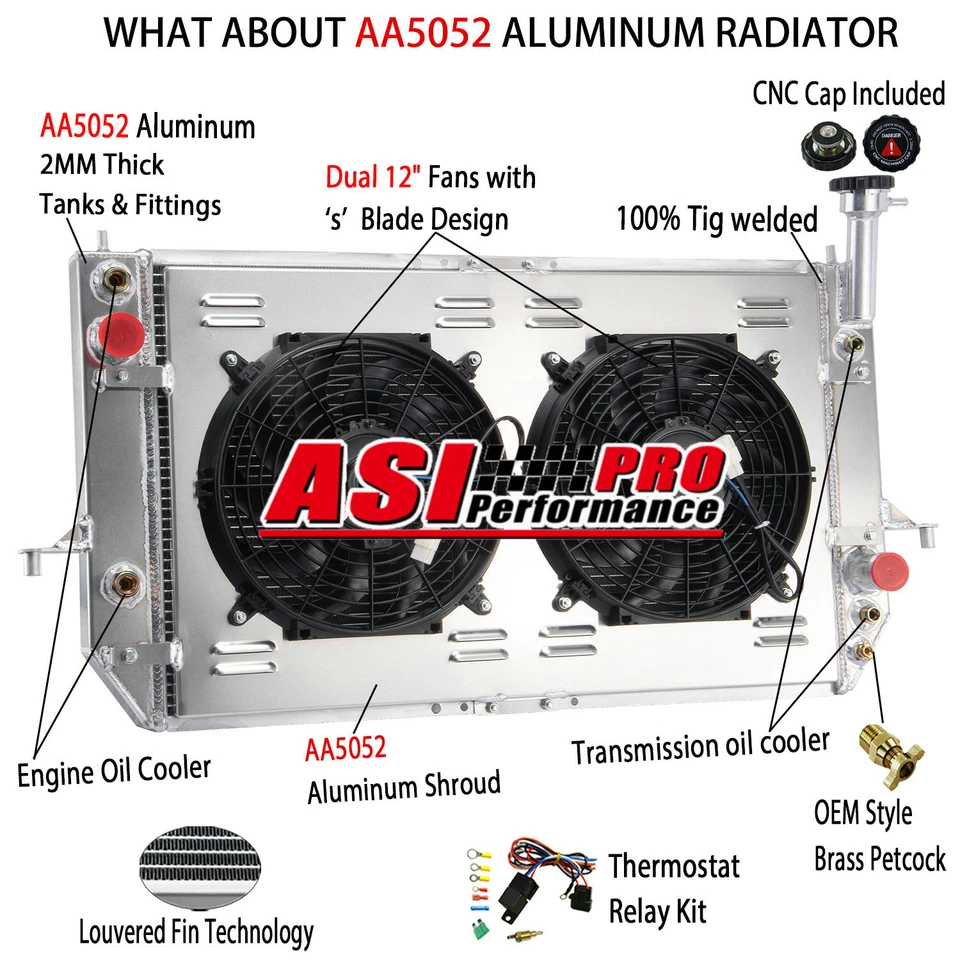 4 Row Radiator Shroud Fan Relay FOR 1996-2005 2003 Chevy Astro GMC Safari 4.3L, - Image 1 of 4