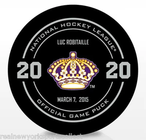 LUC ROBITAILLE LOS ANGELES KINGS STATUE UNVEILING NIGHT OFFICIAL GAME PUCK 3/7 - Picture 1 of 2