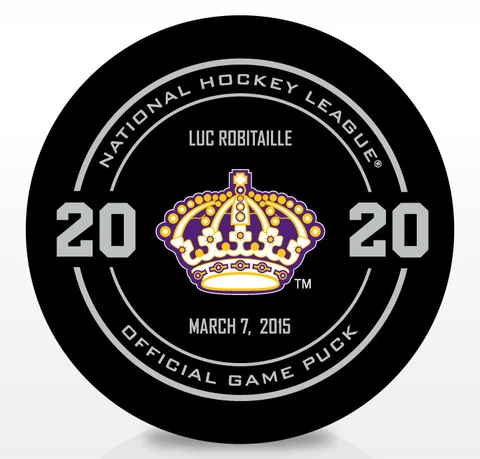 LUC ROBITAILLE LOS ANGELES KINGS STATUE UNVEILING NIGHT OFFICIAL GAME PUCK 3/7 Cover