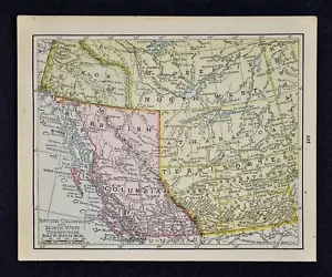 1900 McNally Map British Columbia Northwest Territories Yukon Vancouver Canada - Picture 1 of 1
