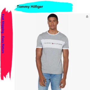 Tommy Hilfiger Men's Flag Logo T-Shirt, Grey 2XL - Picture 1 of 7
