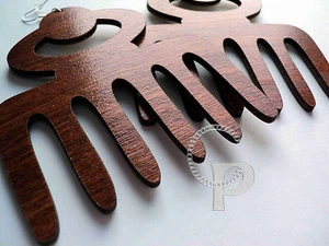 Duafe comb earrings, large or small, wooden, acrylic gold mirror, black - Picture 1 of 12