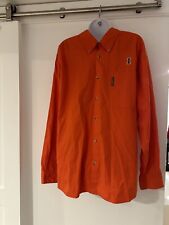 ILLINOIS ILLINI Columbia Orange Button Front Shirt Size XL Mens Long Sleeve
