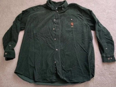 Винтажная вельветовая рубашка на пуговицах Disney Store для взрослых L зеленый тигр с длинным рукавом - Изображение 1 из 4