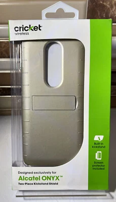 ALCATEL ONYX  Two-Piece  Kickstand Shield Cricket Phone Case Gold - Image 1 of 2