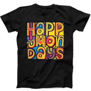Happy Mondays Design New Alternative Indie Music Gift Black T Shirt All S-4XL - Picture 1 of 5