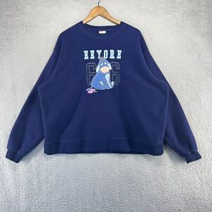 Vintage Disney Eeyore Sweatshirt Men's XL Blue Fleece Crewneck Embroidered 90s