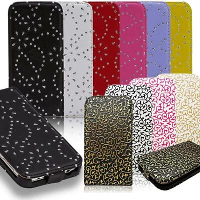 Handy Tasche für Samsung Galaxy S5 S4 S3 Mini Schutz Hülle Glitzer Flip Case - Bild 1 von 4
