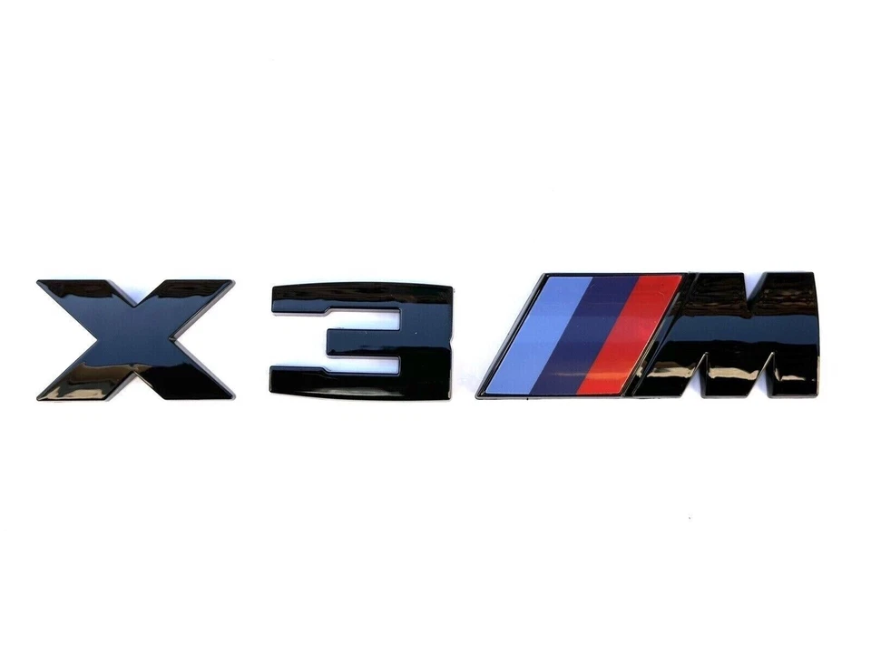 Adhesivo emblema maletero trasero estilo negro brillante apto para BMW X3M Foto 1 de 2