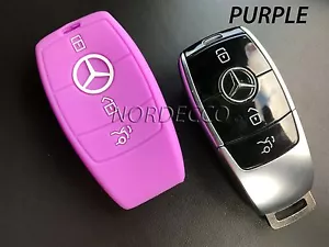 SILICONE 3 BUTTON SMART KEY FOB PROTECTOR COVER 2016 2017 MERCEDES C E G S CLASS - Picture 1 of 2