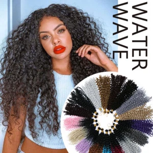 Fully Wavy REAL As Human Natural Water Wave Crochet Braids Hair Extensions Soft - Picture 1 of 40