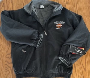 Giacca biker bomber nera vintage uomo taglia S HARLEY DAVIDSON foderata in pile Yorktown �� - Foto 1 di 9